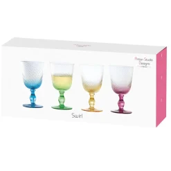 Anton Studios Design Swirl 4 Piece Wine Glass Set