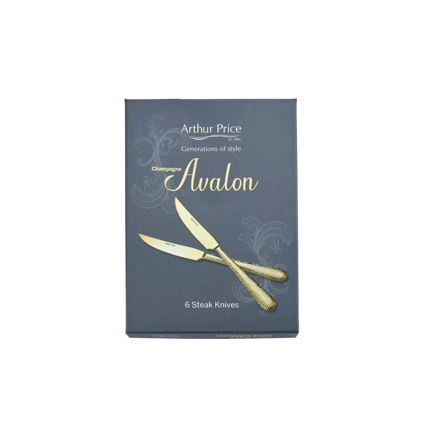 Arthur Price Champagne Avalon Stainless Steel Steak Knives - Set of 6