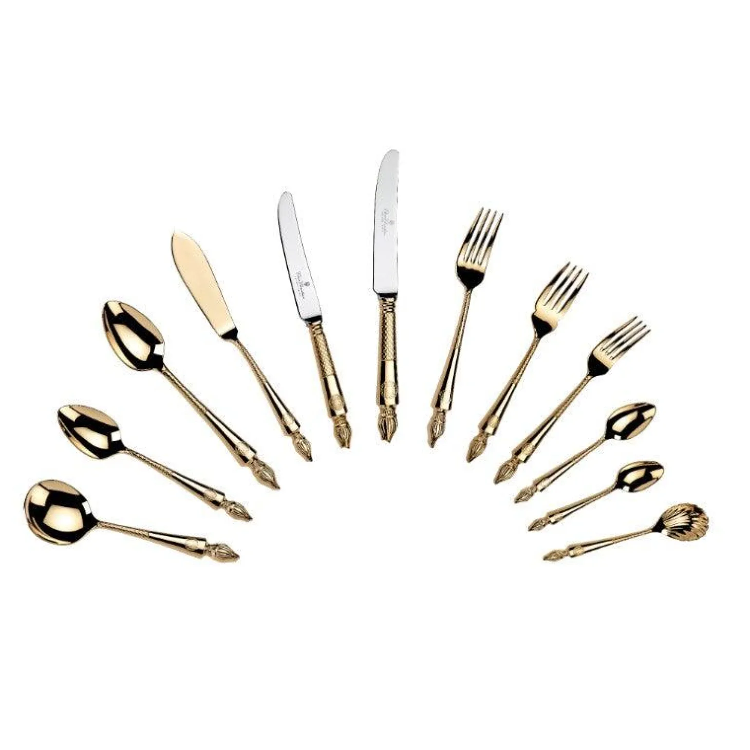 Arthur Price Clive Christian Empire Flame All Gold Dessert Knife