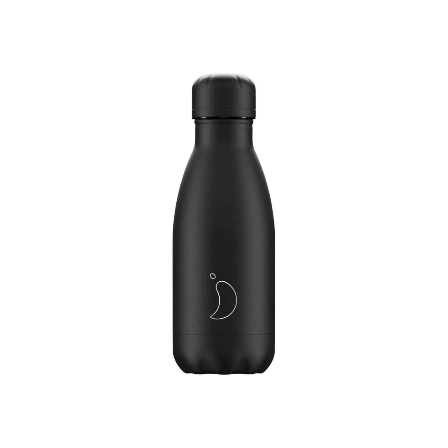 Chilly's 260ml Monochrome Reusable Water Bottle - All Black