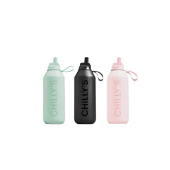 Chilly's Series 2 1-Litre Flip Reusable Water Bottle - Abyss Black