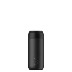 Chilly's Series 2 1 Litre Reusable Water Bottle & 50cl Coffee Cup Set - Abyss Black