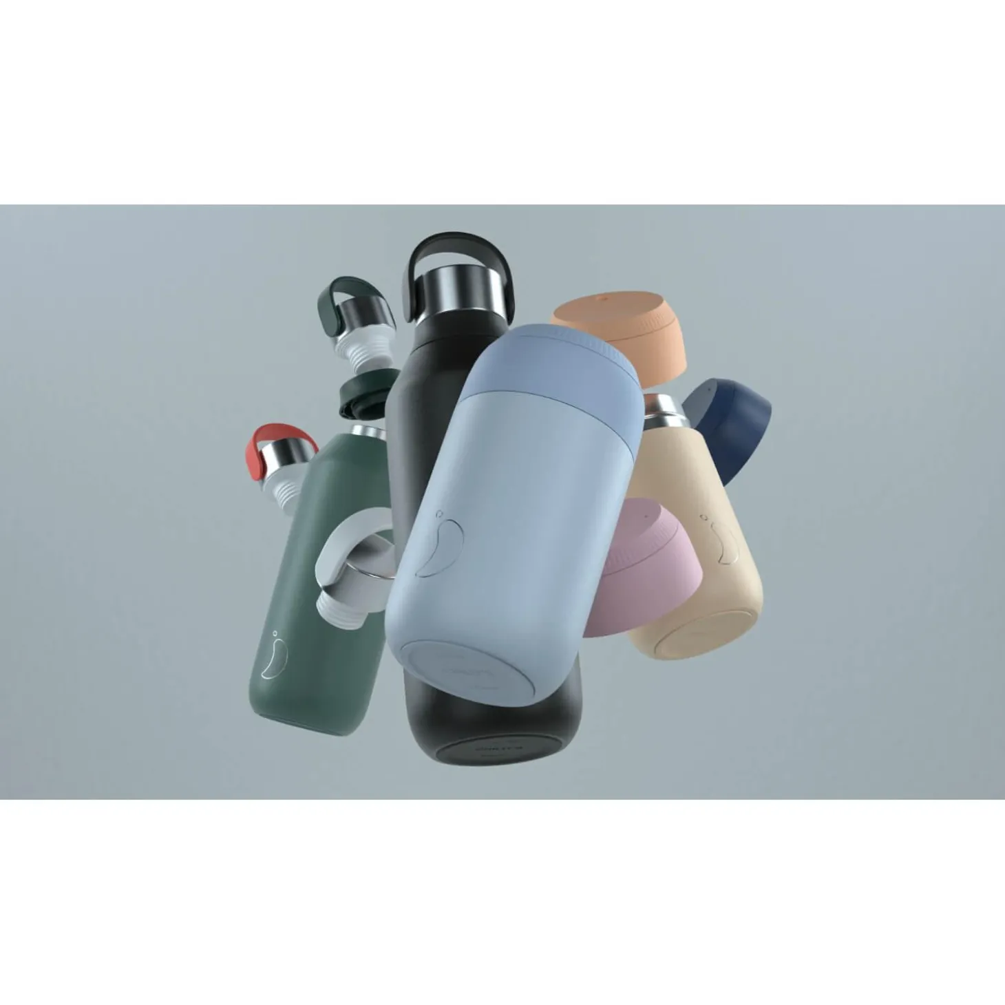 Chilly's Series 2 1 Litre Reusable Water Bottle & 50cl Coffee Cup Set - Arctic White