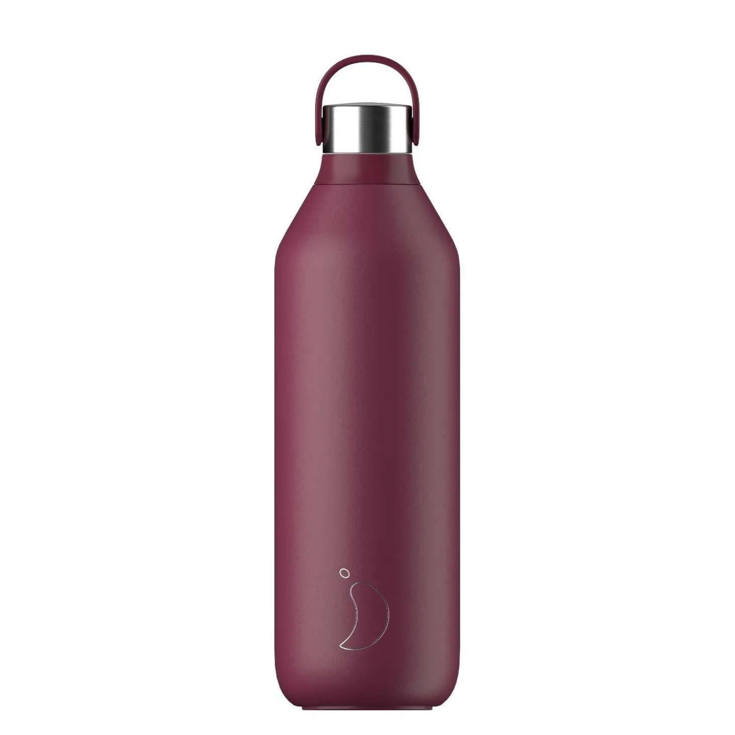 Chilly's Series 2 1 Litre Reusable Water Bottle & 50cl Coffee Cup Set - Plum Red