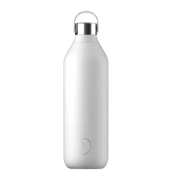 Chilly's Series 2 Reusable Water Bottle, Coffee Cup & Cleaning Brush Set - Arctic White