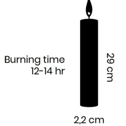 Cidex Rustic Tapered Candle - Cerise