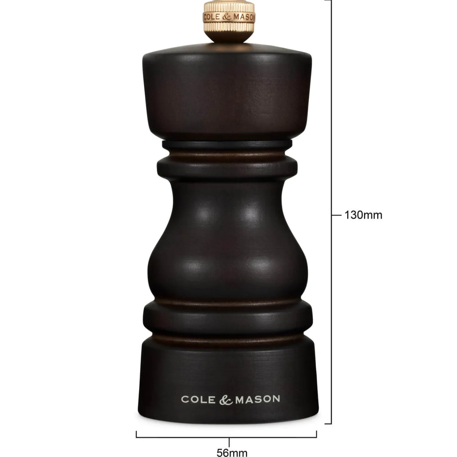 Cole & Mason London 13cm Beech Wood Pepper Mill - Dark Chocolate