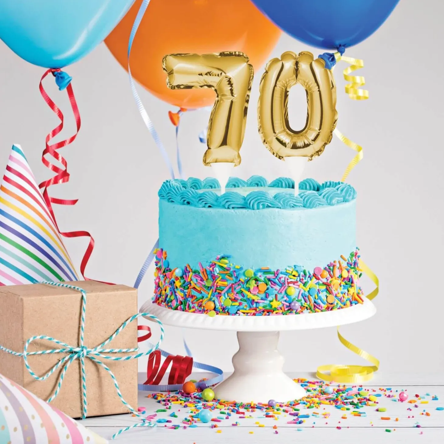 Creative Party No. 4 Self-Inflating Mini Balloon Cake Topper - Gold