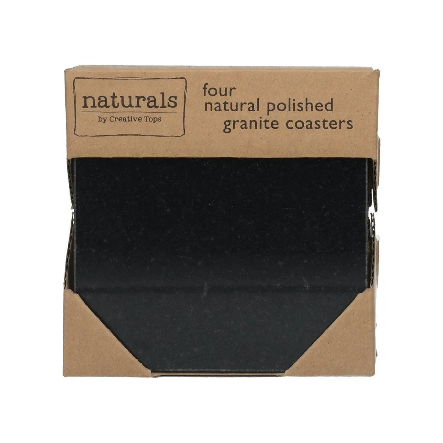 Creative Tops Naturals 4 Piece Square Coaster Set - Granite
