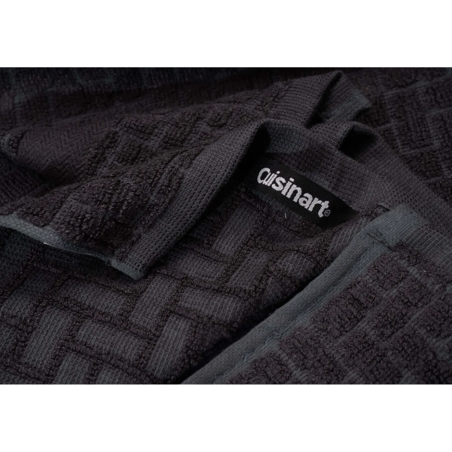 Cuisinart Pack of 2 Antimicrobial Professional Bamboo Sculpted Tea Towel - Charcoal