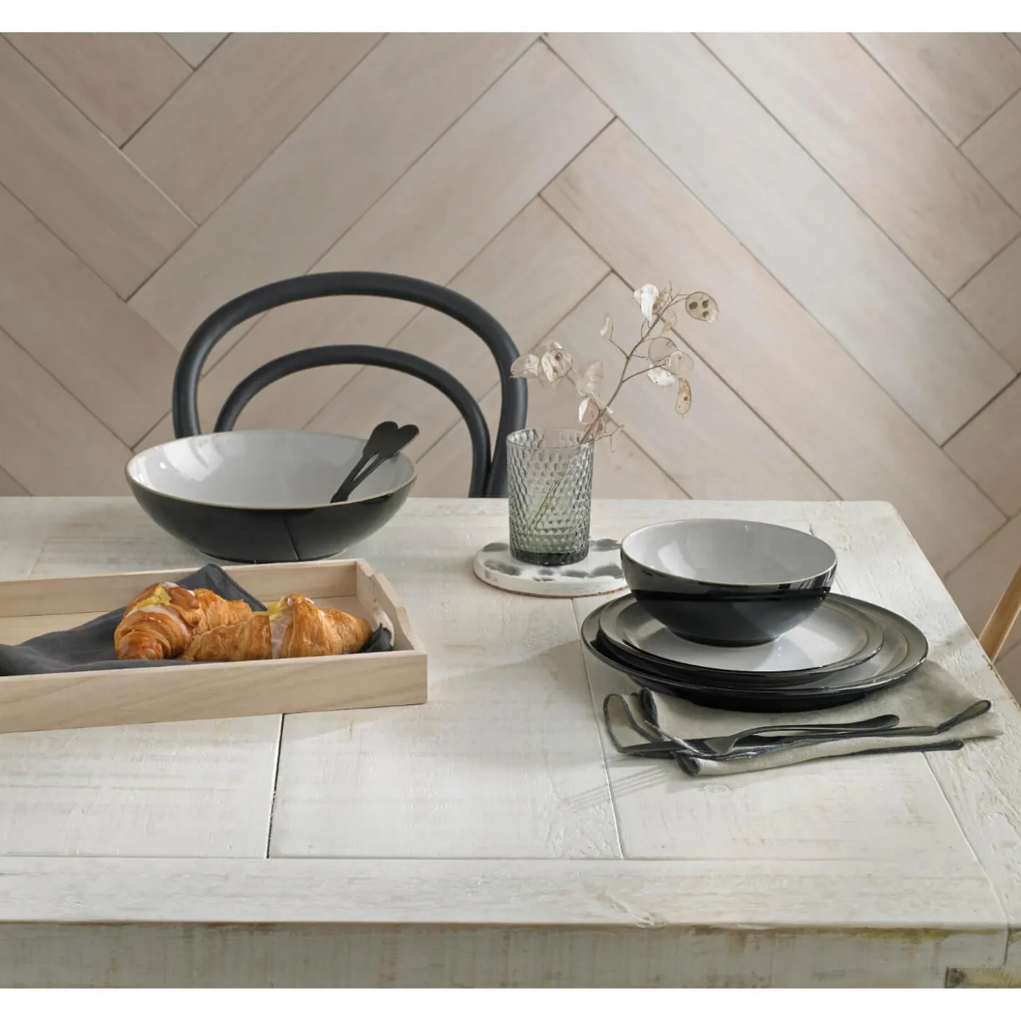 Denby Elements Black Cereal Bowl - 17cm
