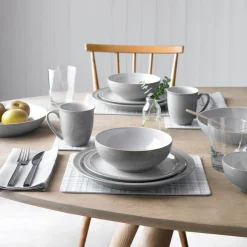 Denby Elements Light Grey Dinnerware Set - 12 Piece