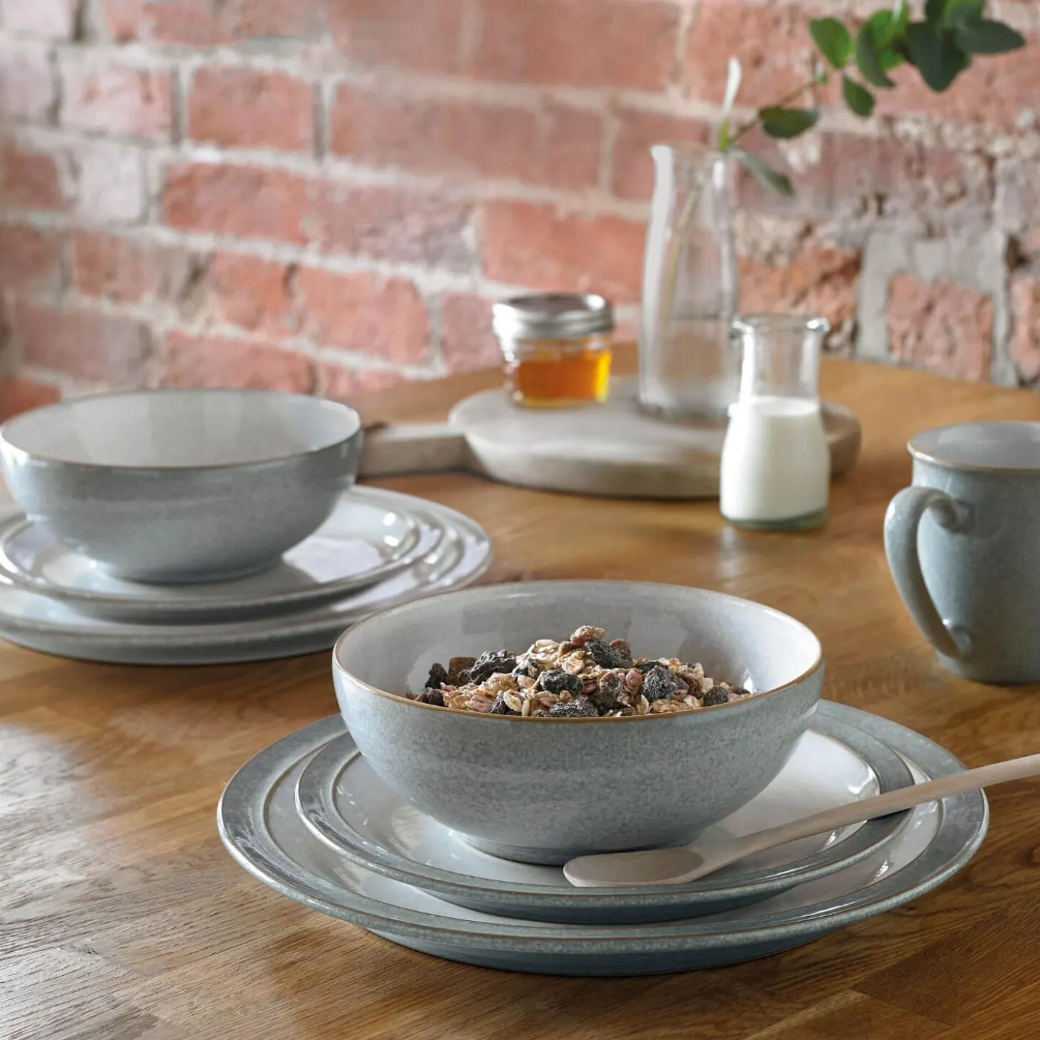 Denby Elements Light Grey Medium Plate - 22cm