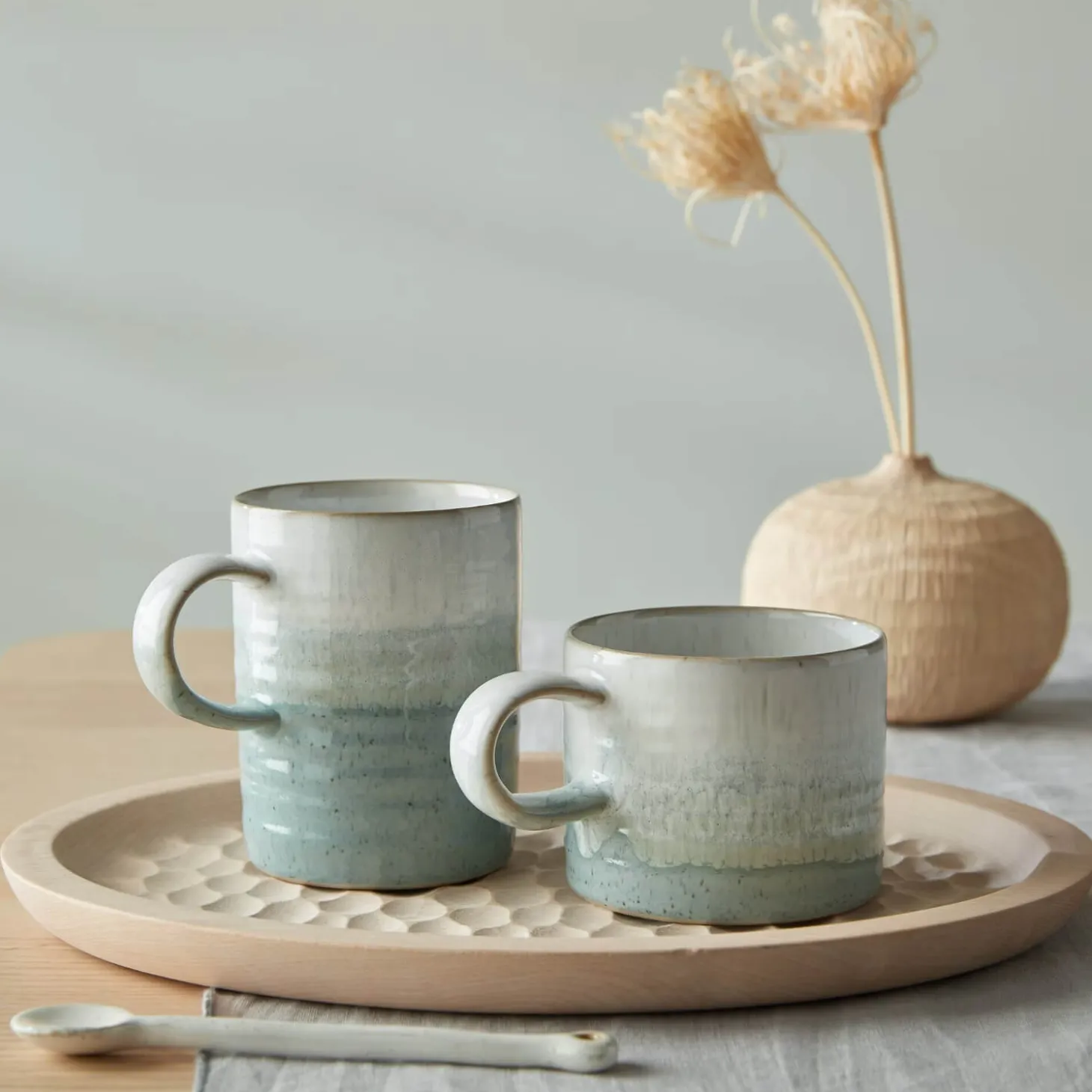 Denby Kiln 295ml Small Ridged Mug - Green