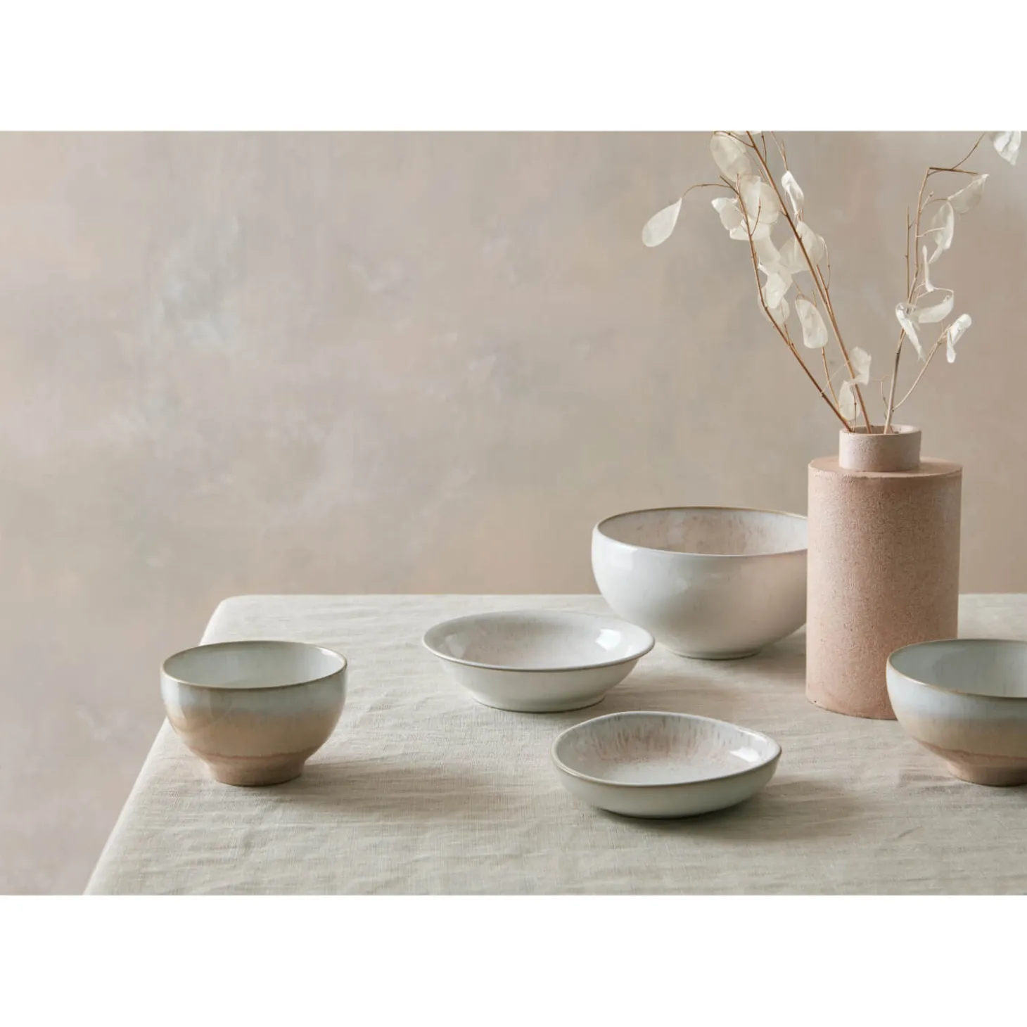 Denby Stoneware Kiln 15.5cm Medium Shallow Bowl - Coral