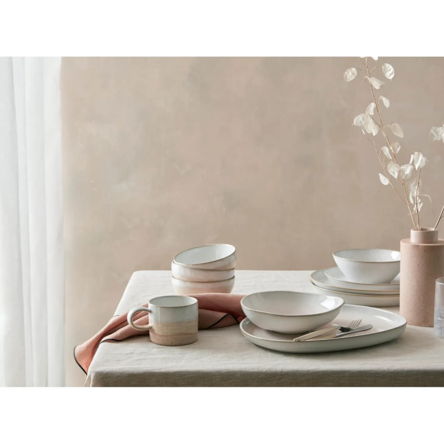 Denby Stoneware Kiln 15.5cm Medium Shallow Bowl - Coral