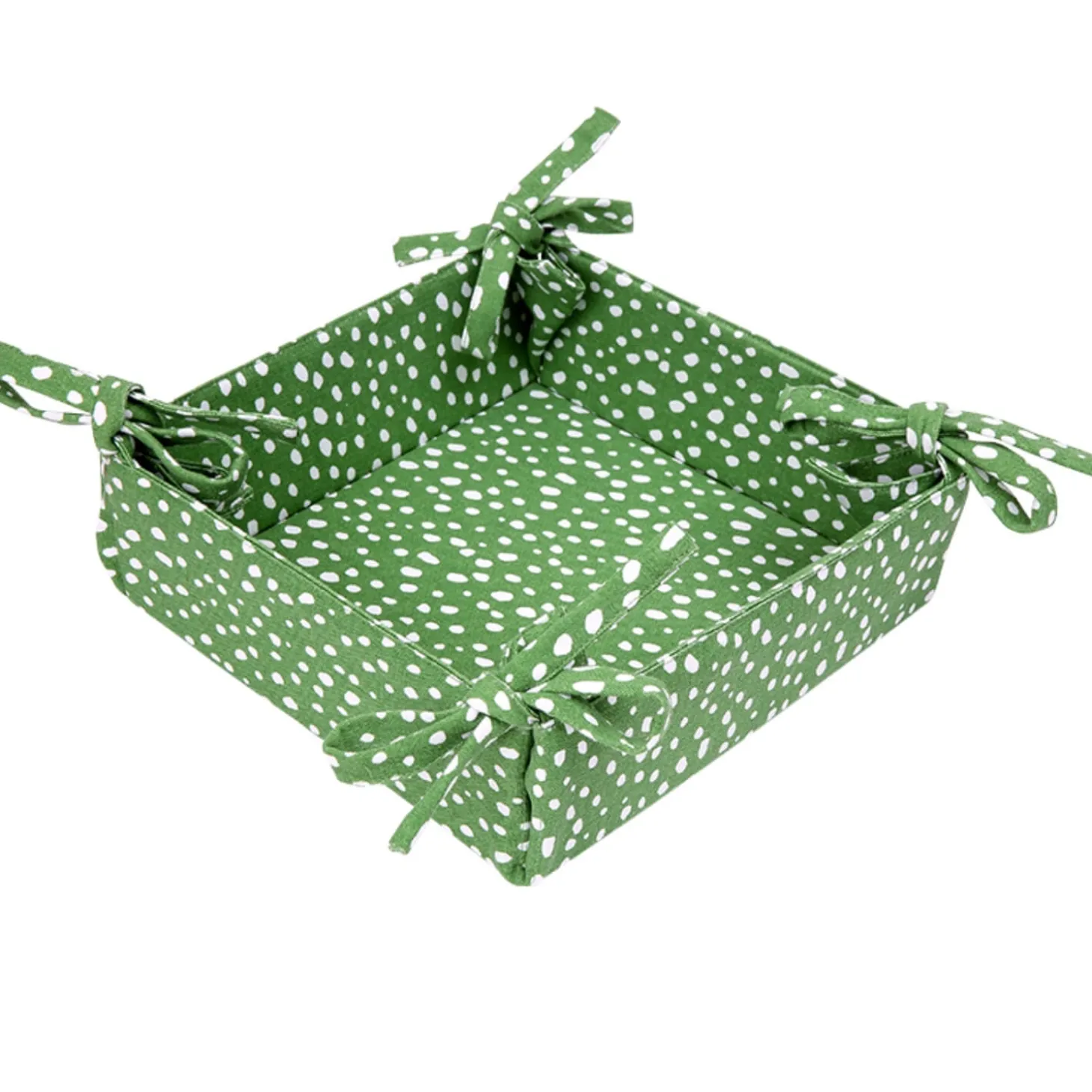 Dexam Sintra Recycled Cotton Spotted Bread Basket - Green
