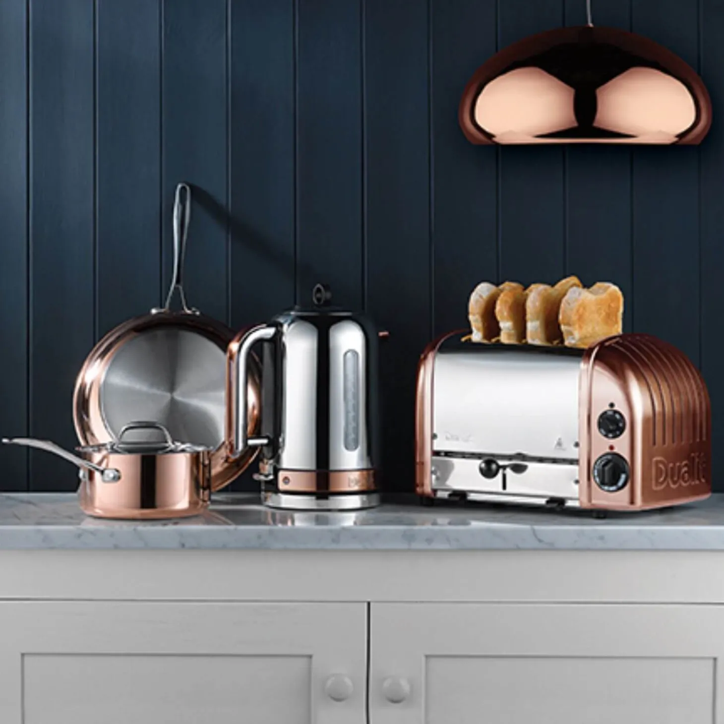 Dualit Classic Vario AWS 47450 4 Slice Toaster - Copper & Chrome