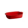 Emile Henry 29cm Small Rectangular Earthenware Dish - Burgundy