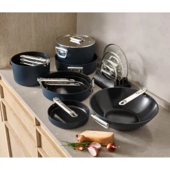 Joseph Joseph Space 19cm Non-Stick Folding Handle Saucepan & Lid - Midnight Blue