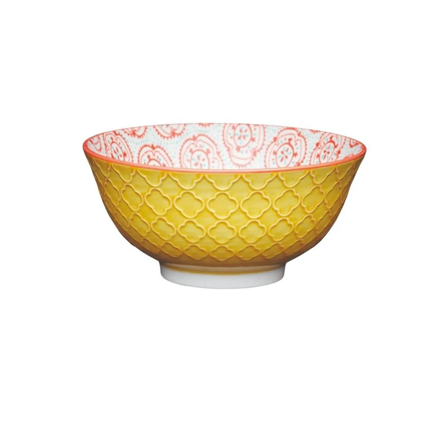 Kitchencraft Stoneware Bowl - Bright Yellow Floral