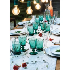 La Rochere Bee Embossed Emerald Green Goblet Tumbler Glass - 270ml