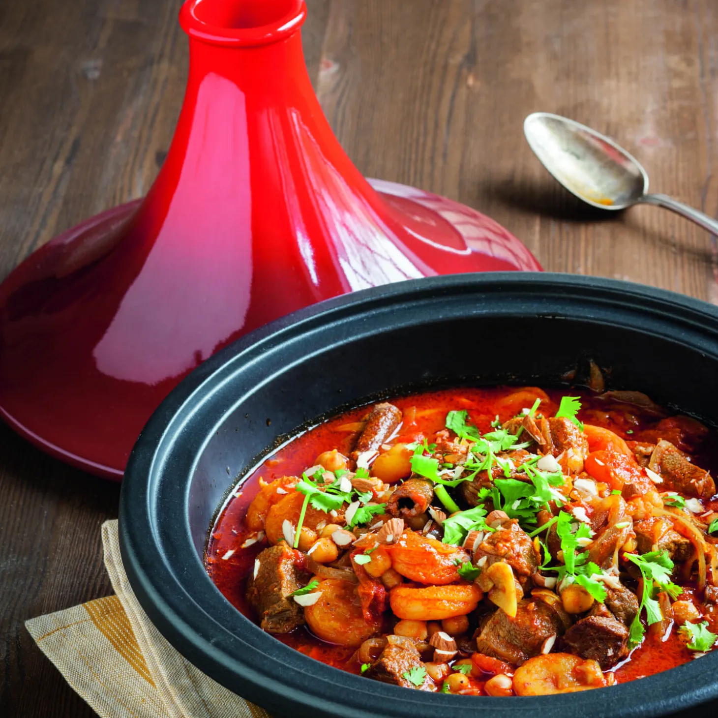 Le Creuset Cast Iron 31cm Round Tagine - Cerise