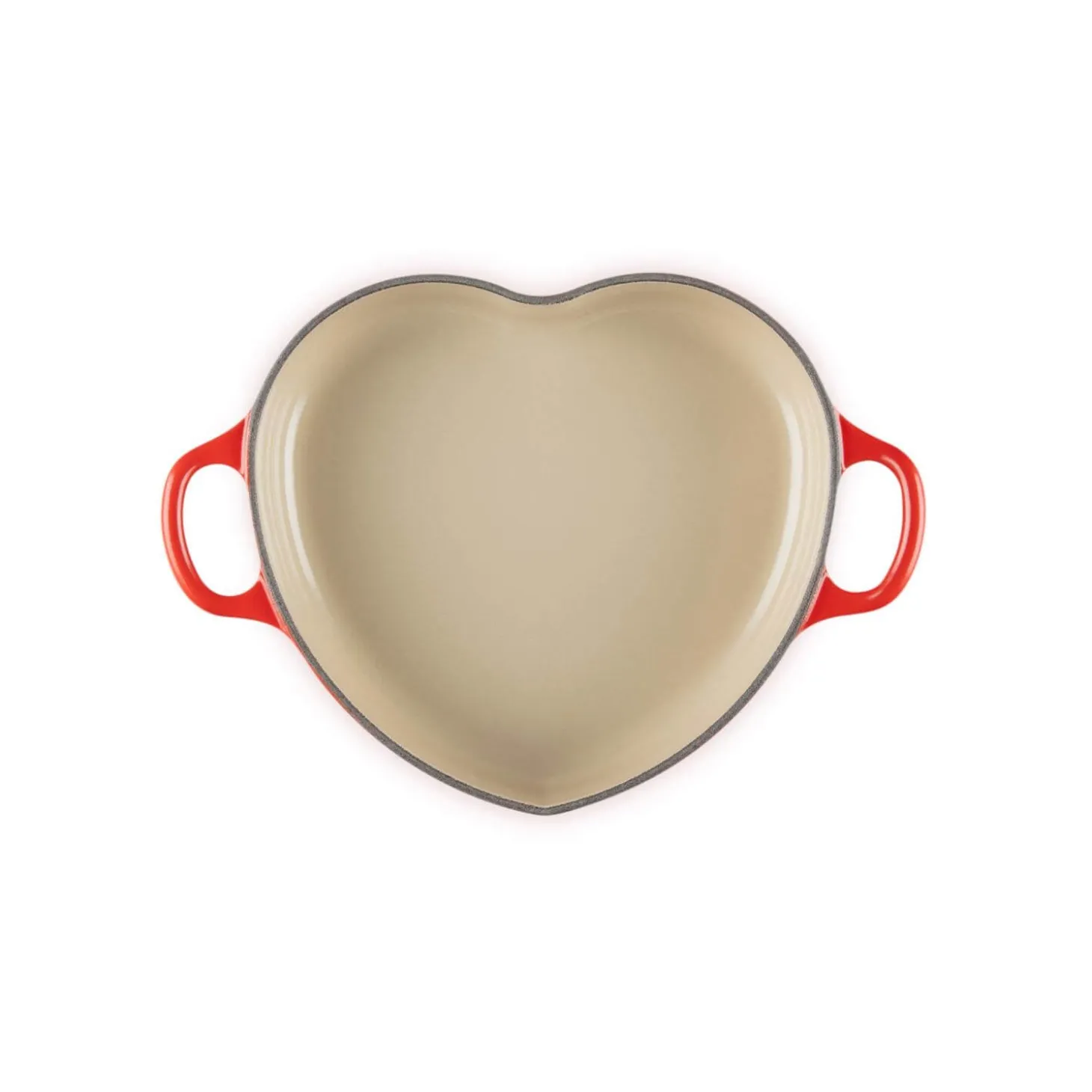 Le Creuset Cast Iron Heart Shape Dish with Lid - Cerise
