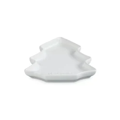 Le Creuset 19cm Stoneware Christmas Tree Plate - White