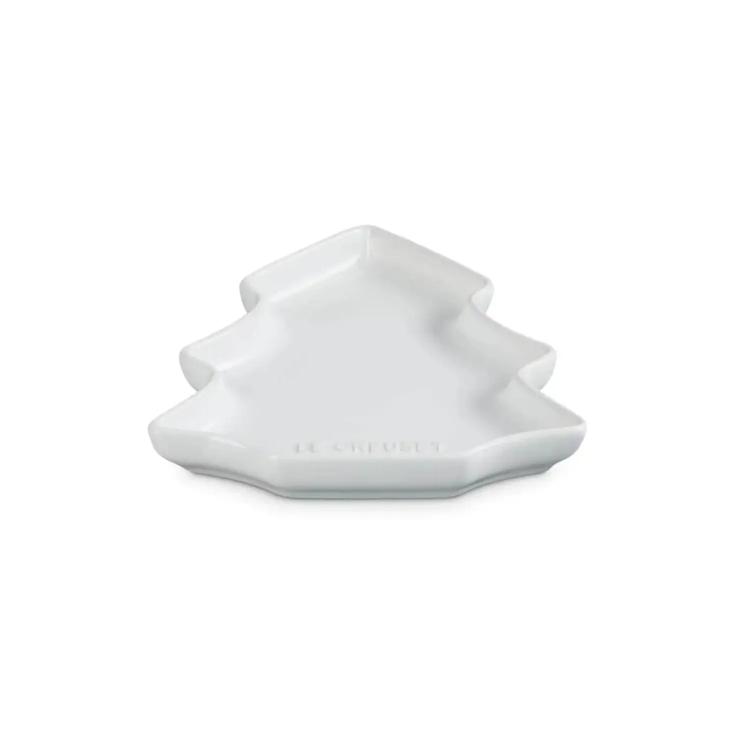 Le Creuset 19cm Stoneware Christmas Tree Plate - White