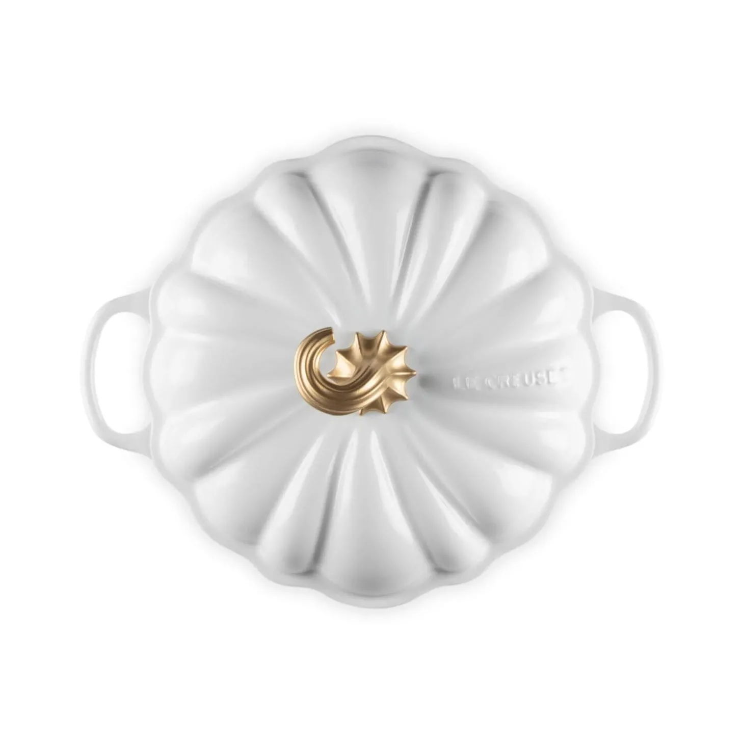 Le Creuset Halloween Signature Cast Iron 24cm Pumpkin Casserole - White