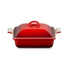 Le Creuset Heritage Stoneware 23cm Square Dish with Lid - Cerise