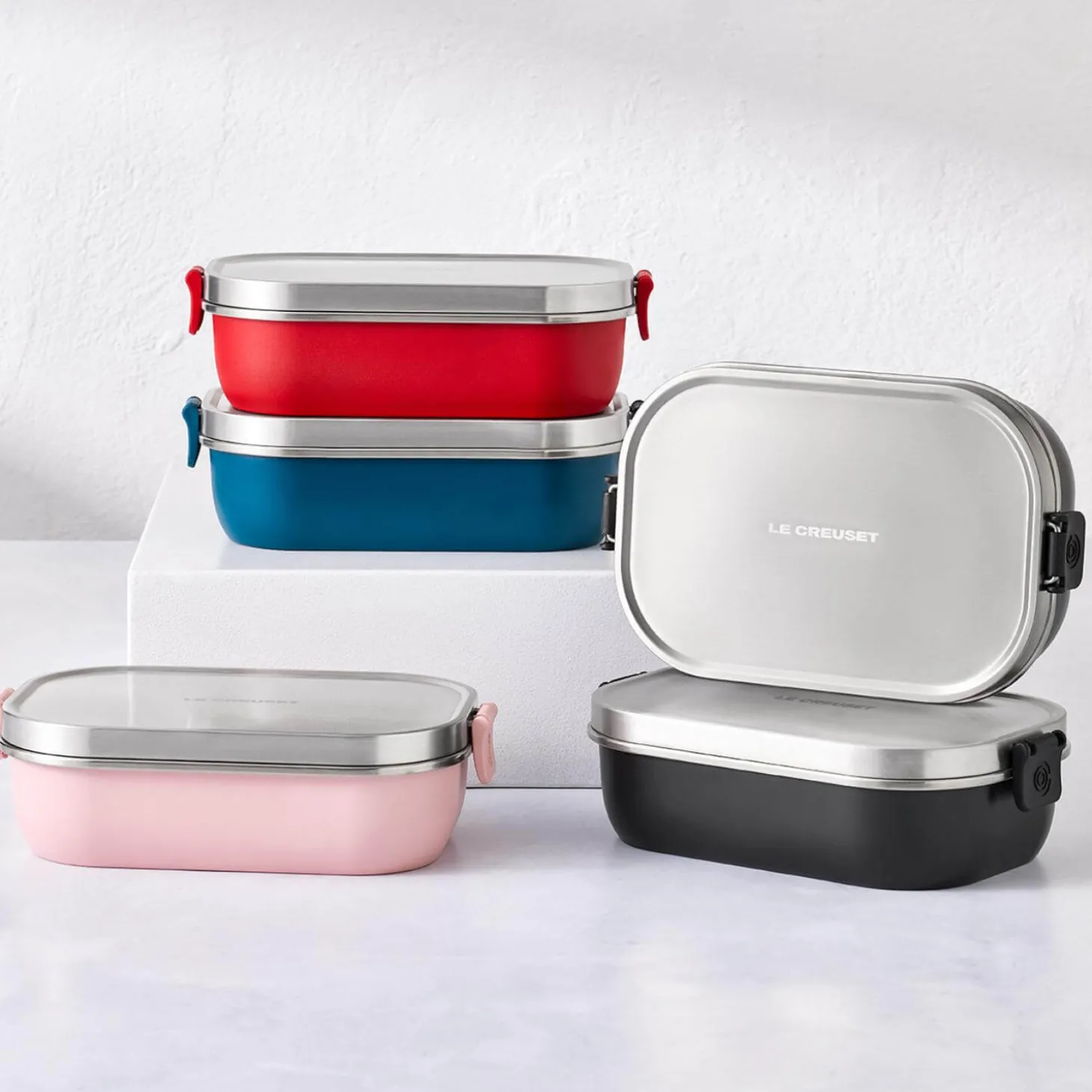 Le Creuset 'On The Go' Stainless Steel 900ml Rectangular Lunch Box - Satin Black