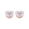 Le Creuset Set of 2 Heart Stoneware Ramekins - Shell Pink