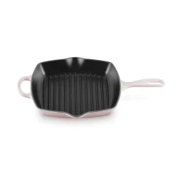 Le Creuset Signature Cast Iron 26cm Square Grillit - Shell Pink