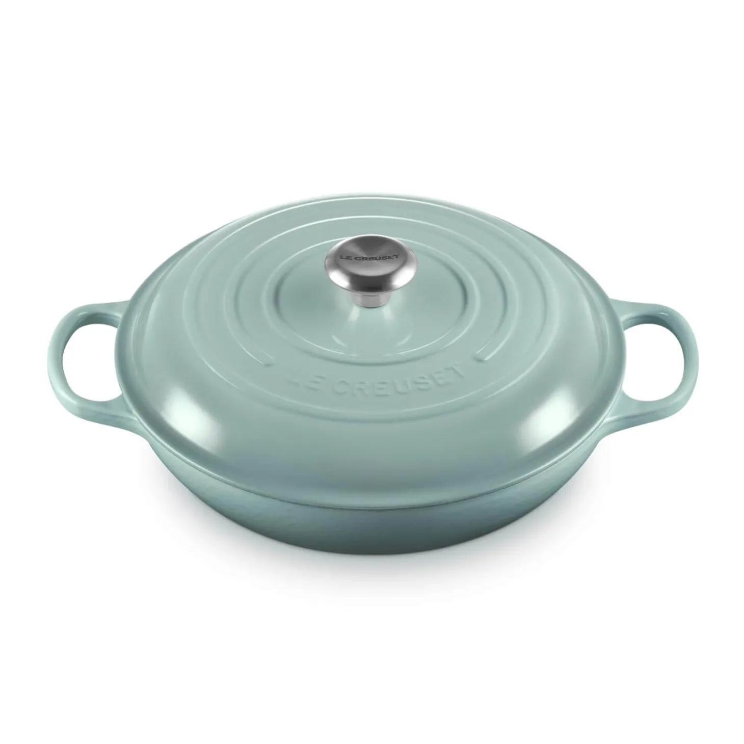 Le Creuset Signature Cast Iron 30cm Shallow Casserole - Sea Salt