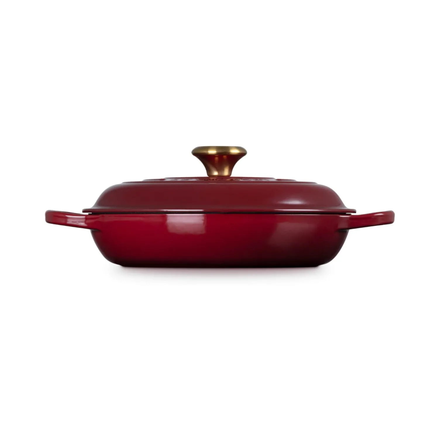 Le Creuset Signature Cast Iron 26cm Shallow Round Casserole - Garnet
