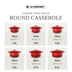 Le Creuset Signature 26cm Cast Iron Round Casserole - Sea Salt