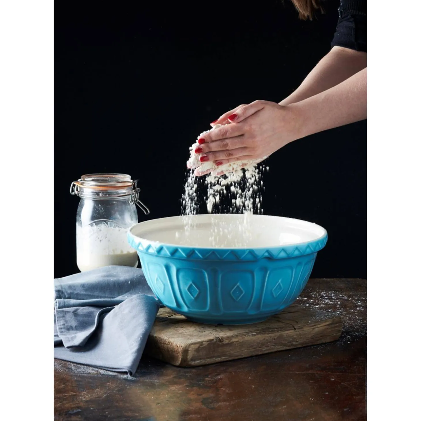 Mason Cash Colour Mix 24cm Stoneware Mixing Bowl - Turquoise