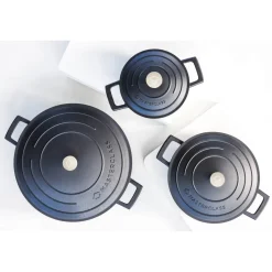 Masterclass Cast Aluminium 16cm Lightweight Round Casserole Dish - Black