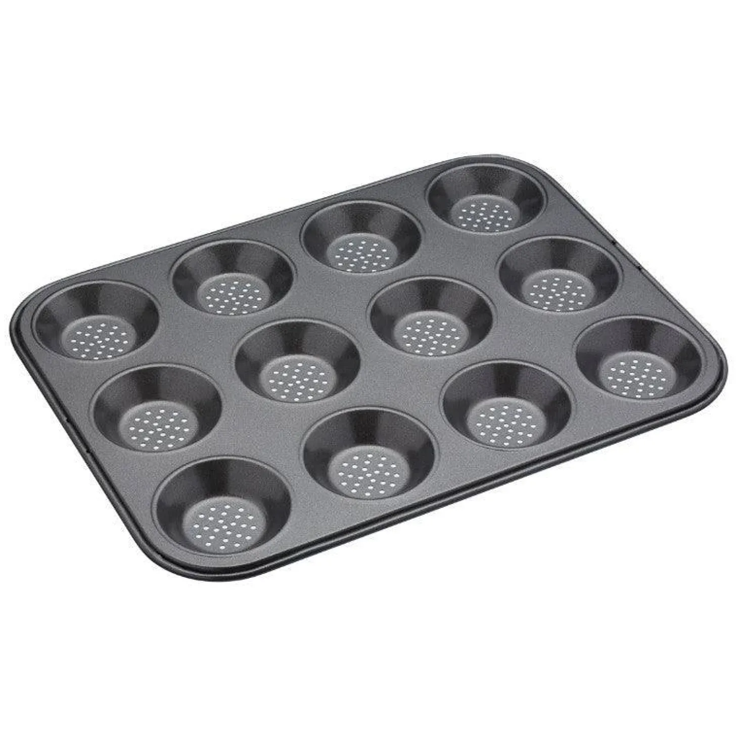Masterclass Crusty Bake Non-Stick Shallow Pan - 12 Hole