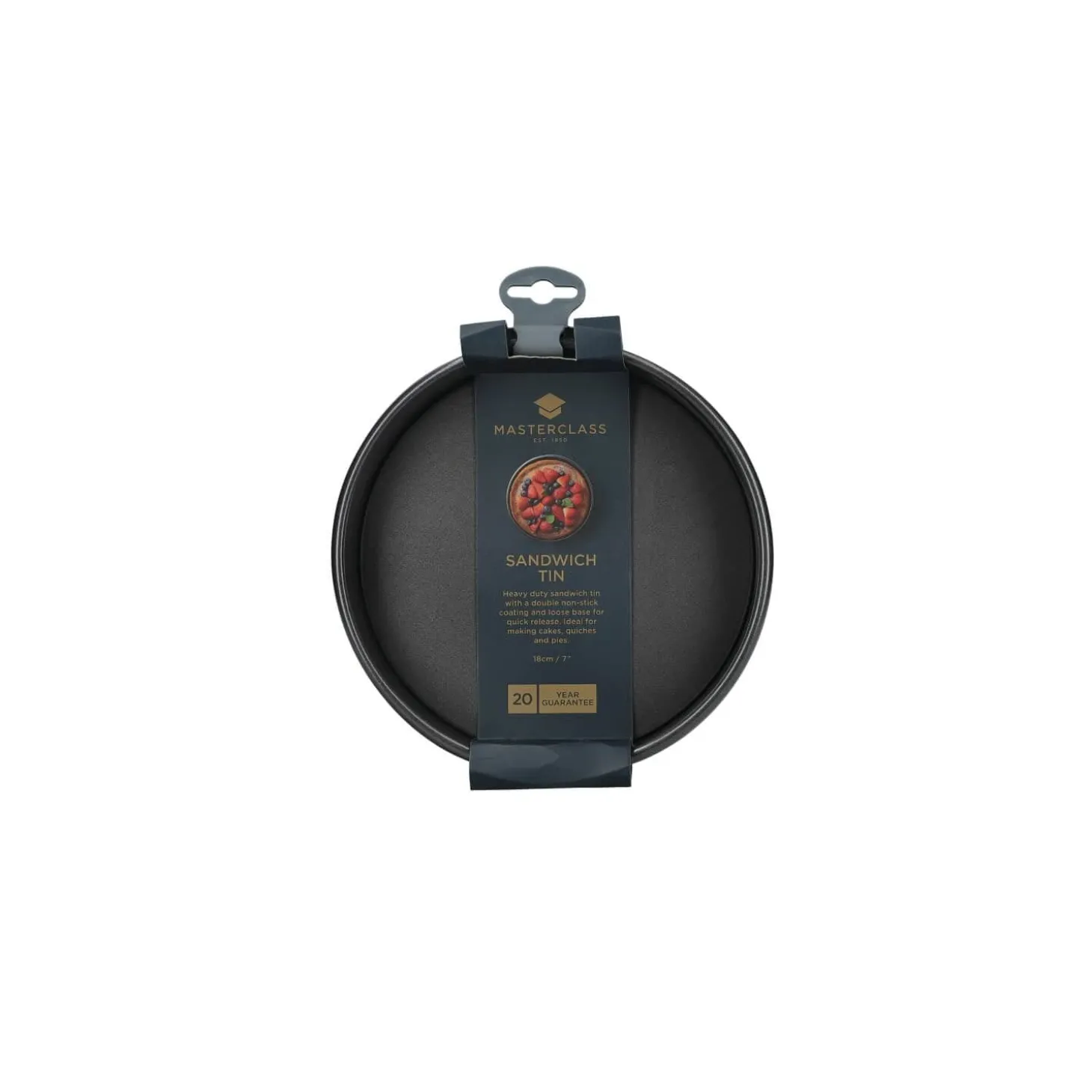 Masterclass Loose Base Round Sandwich Tin - 18cm
