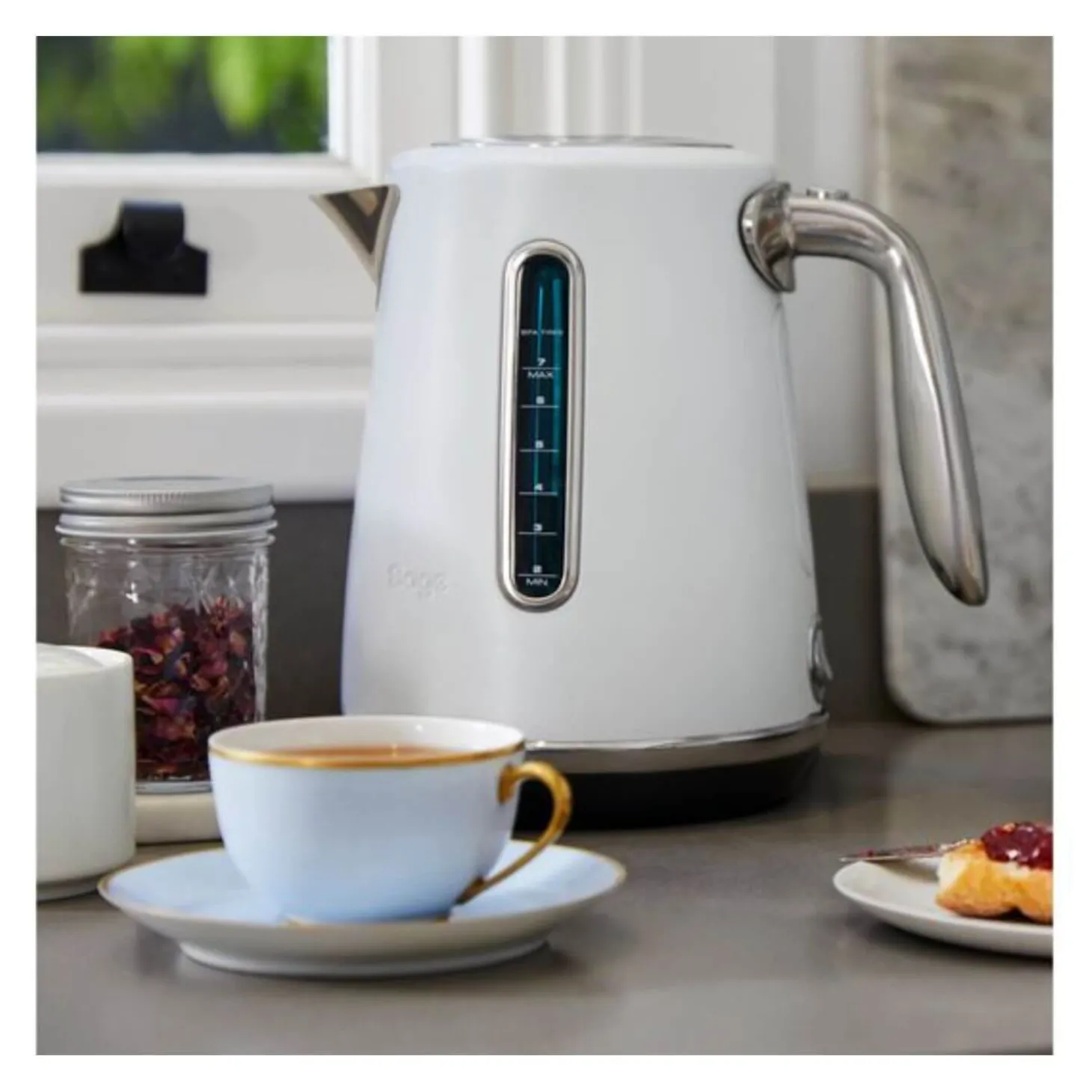 Sage Appliances Luxe Soft Top Kettle & Toast Select 2-Slice Toaster Set - Sea Salt
