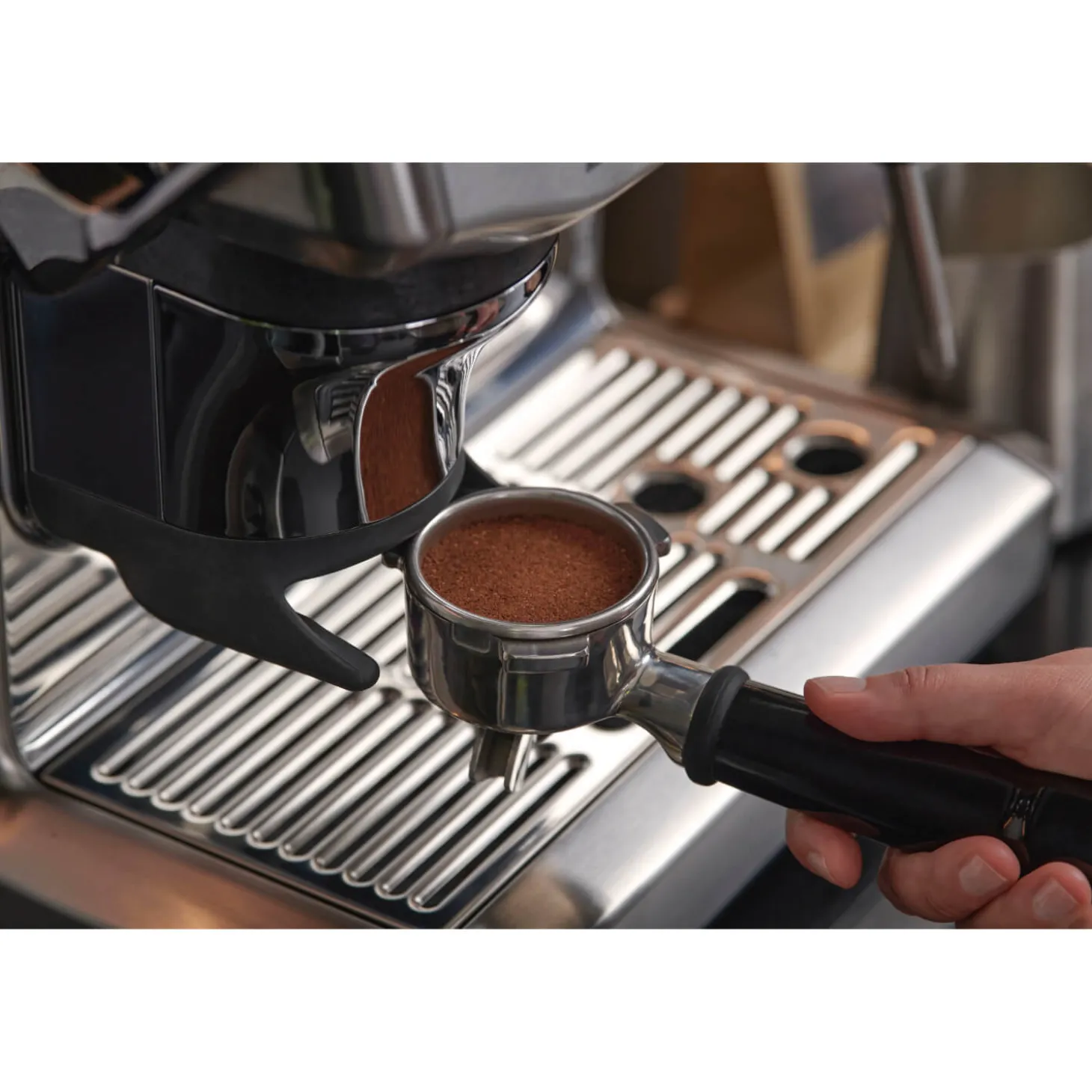 Sage Appliances SES876BSS Barista Express Impress Bean-to-Cup Espresso Coffee Machine - Silver