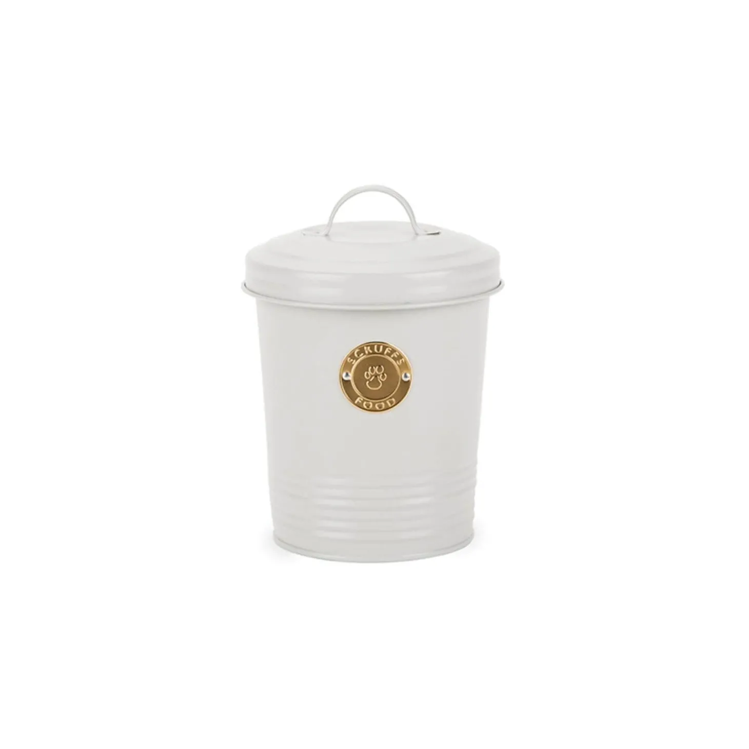Scruffs 2 Litre Steel Pet Food Storage Cantina with Lid - Light Grey