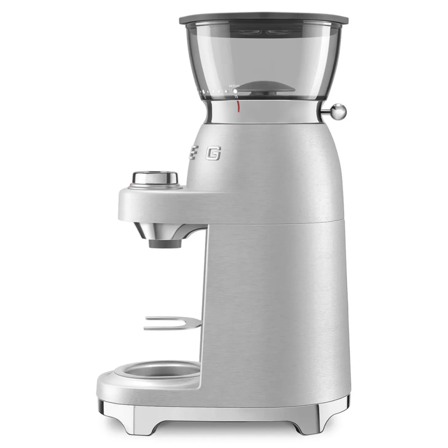 Smeg EMC02WHMUK Mini Pro Espresso Matte White Coffee Machine & CGF02SSUK Mini Pro Stainless Steel Coffee Grinder