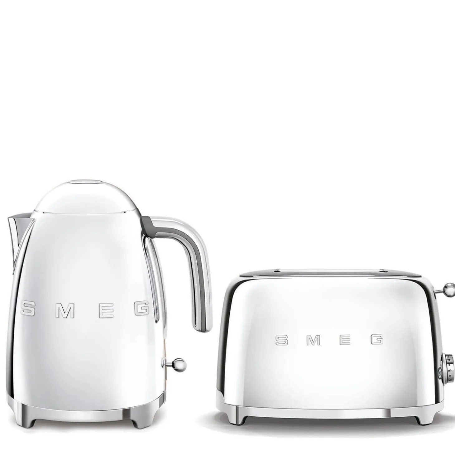 Smeg Jug Kettle & 2 Slice Toaster Set - Chrome