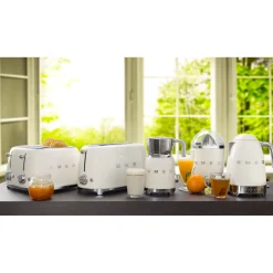 Smeg Jug Kettle & 2 Slice Toaster Set - White