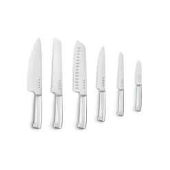 Smeg 50's Style Retro KBSF02 7-Piece Knife Block Set - Pastel Blue
