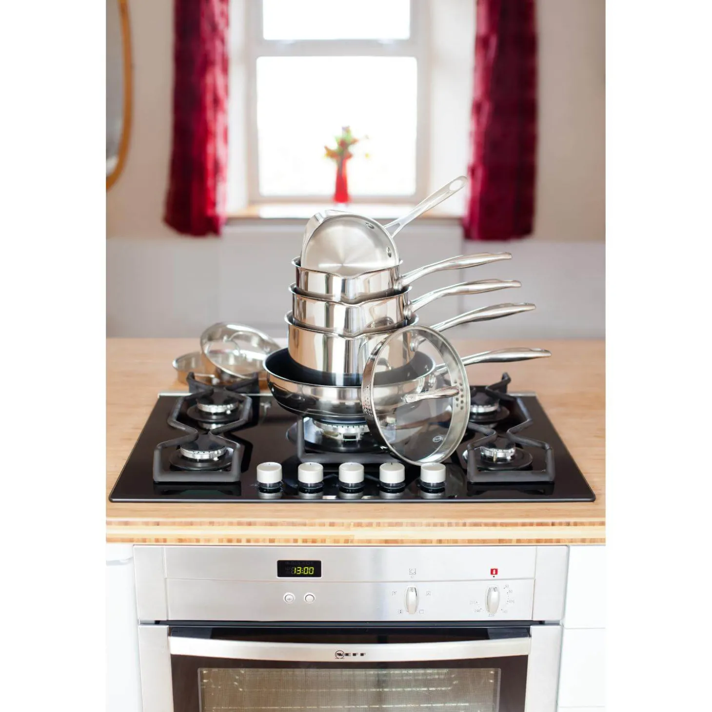 Stellar Profile 18|10 Stainless Steel 5-Piece Draining Saucepan Set